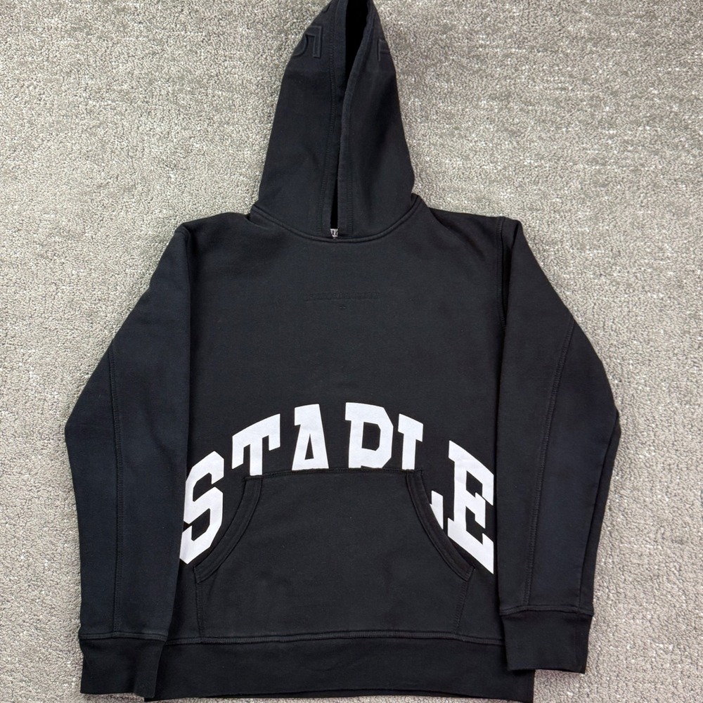 Staple Hoodie Mens Small Black White Arch Logo Streetwear Pullover 1975 Hood